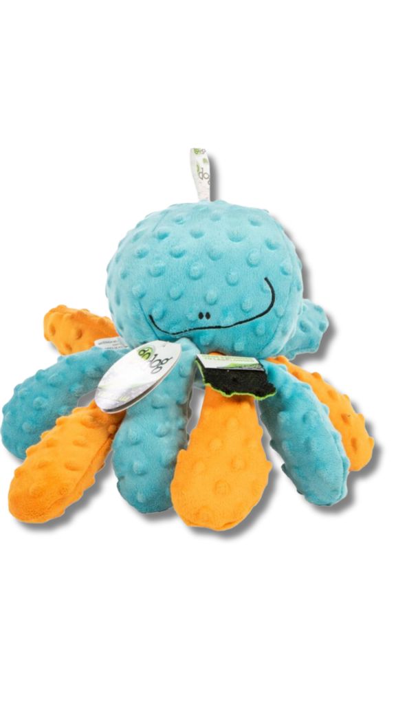 goDog Crazy Tugs Octopus Squeaker Dog Toy